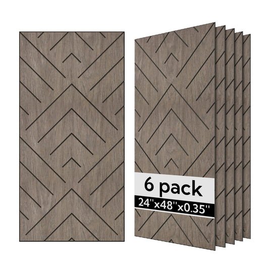 Olanglab Wood Veneer Wall Panels 6 Pack, 24‘’X48‘’ Sound Absorbing Panels for Noise Reduction, Geometric Triangle