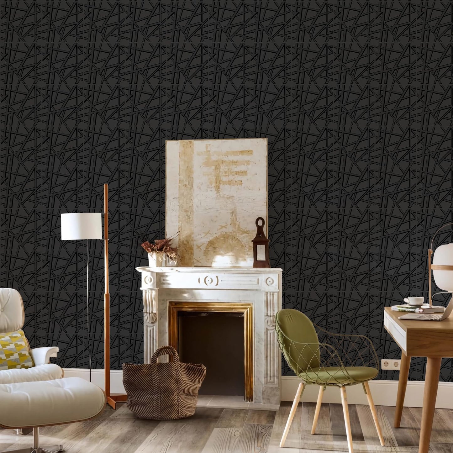LEVOWAY 33 Pack 3D Wall Panels for Interior Wall Decor, 12''x12'' Black Accent Textured Wall Panels, Wall Covering Panles for Living Room, Gaming Room, TV Background, Cover 32 Sq.Ft