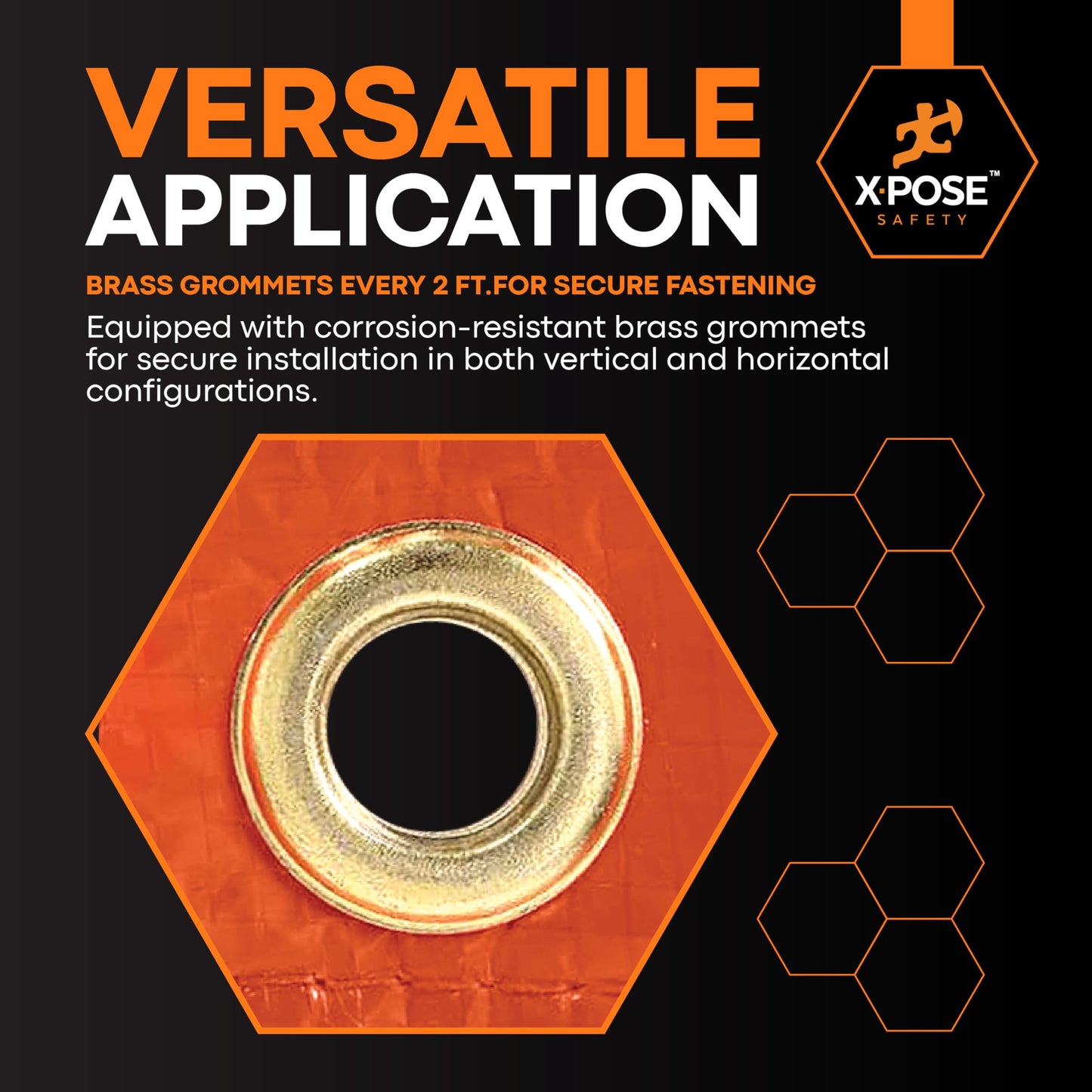 Xpose Safety Concrete Curing Blanket 6' x 25' Cut Size – 2 Layers 0.375" Thick Foam Insulation, UV & Water-Resistant, Brass Grommets, Heavy-Duty Stitching, Cold Weather Protection – Orange/Brown