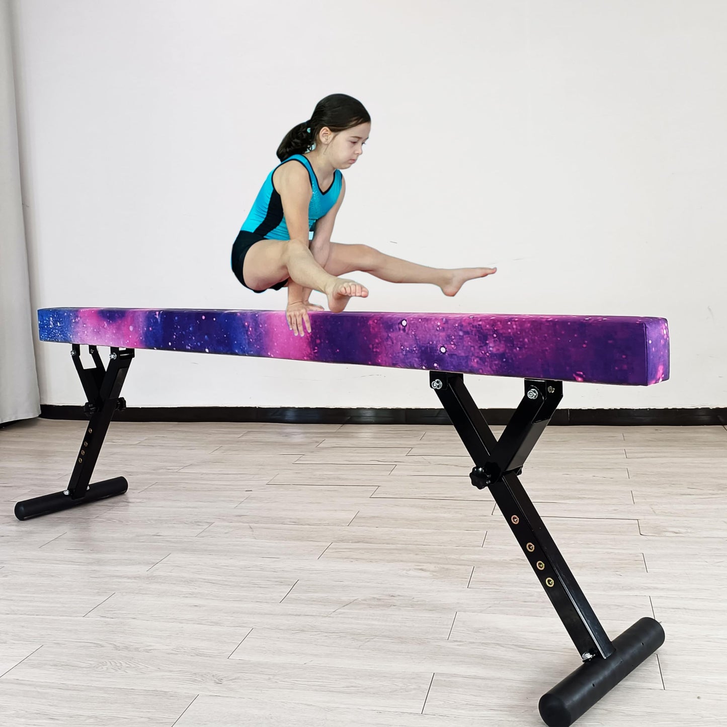 FC FUNCHEER Adjustable balane Beam for Kids - 8FT Gymnastics Beam - high and Low Floor Beam for All Gymnastic Levels-Professional Gymnastic Equipment for Home and Gym Center