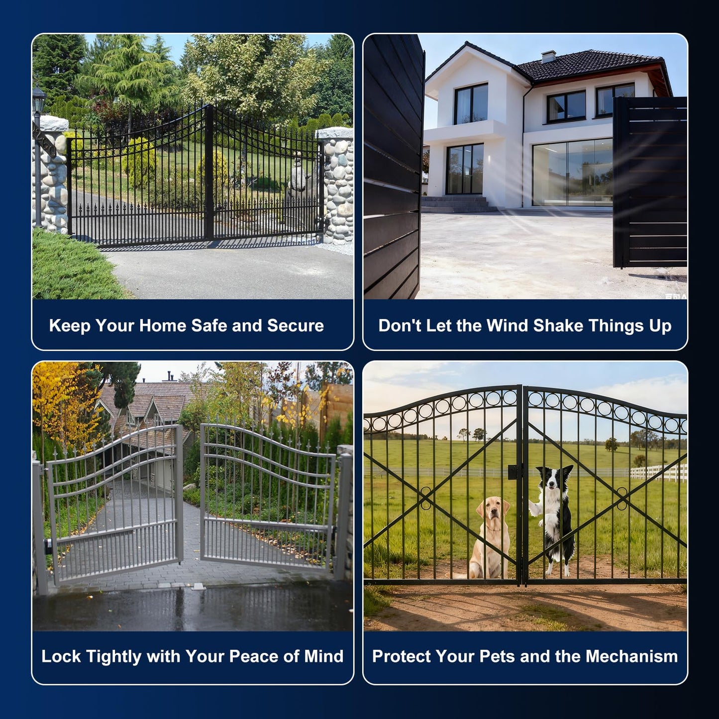 X X-HOUSE Universal Automatic Electric Gate Lock Gate Operator System Device Safe Security Gate Lock Work for DC 12/24V Swing Gate Opener, Compatible with Mighty Mule, JUJIANG, Topens, CO-Z,Gyxel