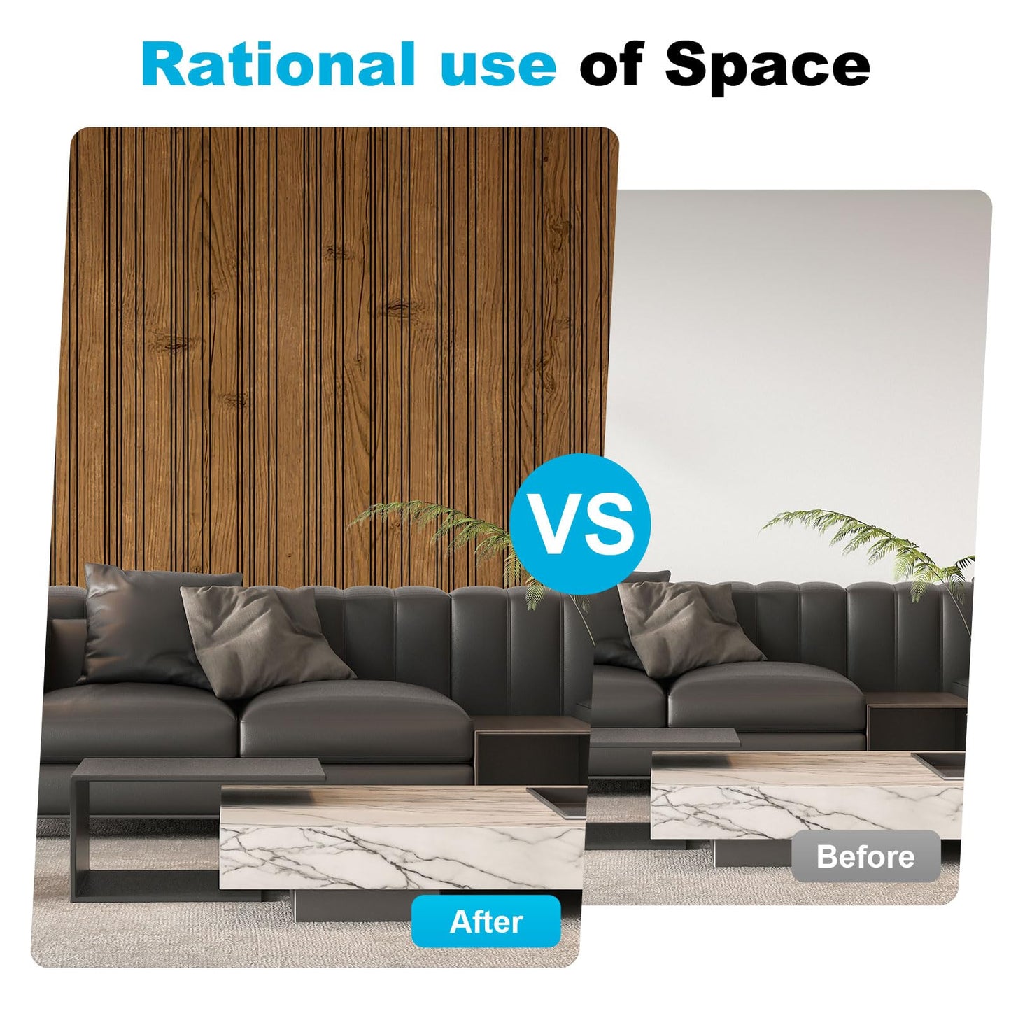 Art3d 4-Pack Glue-On Wall Panels, Wood Grain Texture Interior Wall Decor, 104"x12" Recycled Polystyrene Wainscoting Panels, Low Emission for Living Room Bedroom,Natural Teak