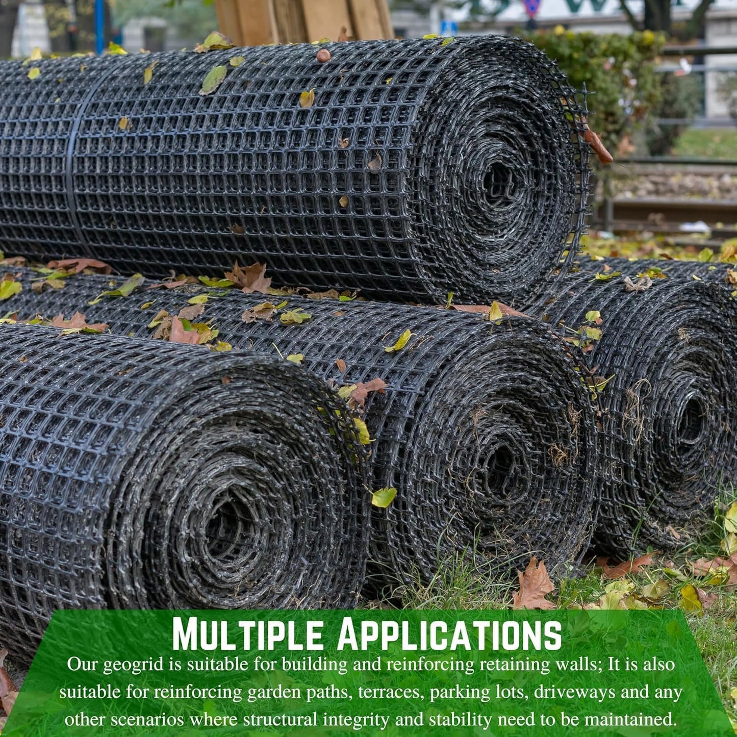 Farm Plastic Supply - Retaining Wall Geogrid Roll 6.25' x 288' - Bi-Directional Geogrid Retaining Walls Gravel Grid for Reinforcement Slope Driveway Stabilization Grids Gravel Grid Walls