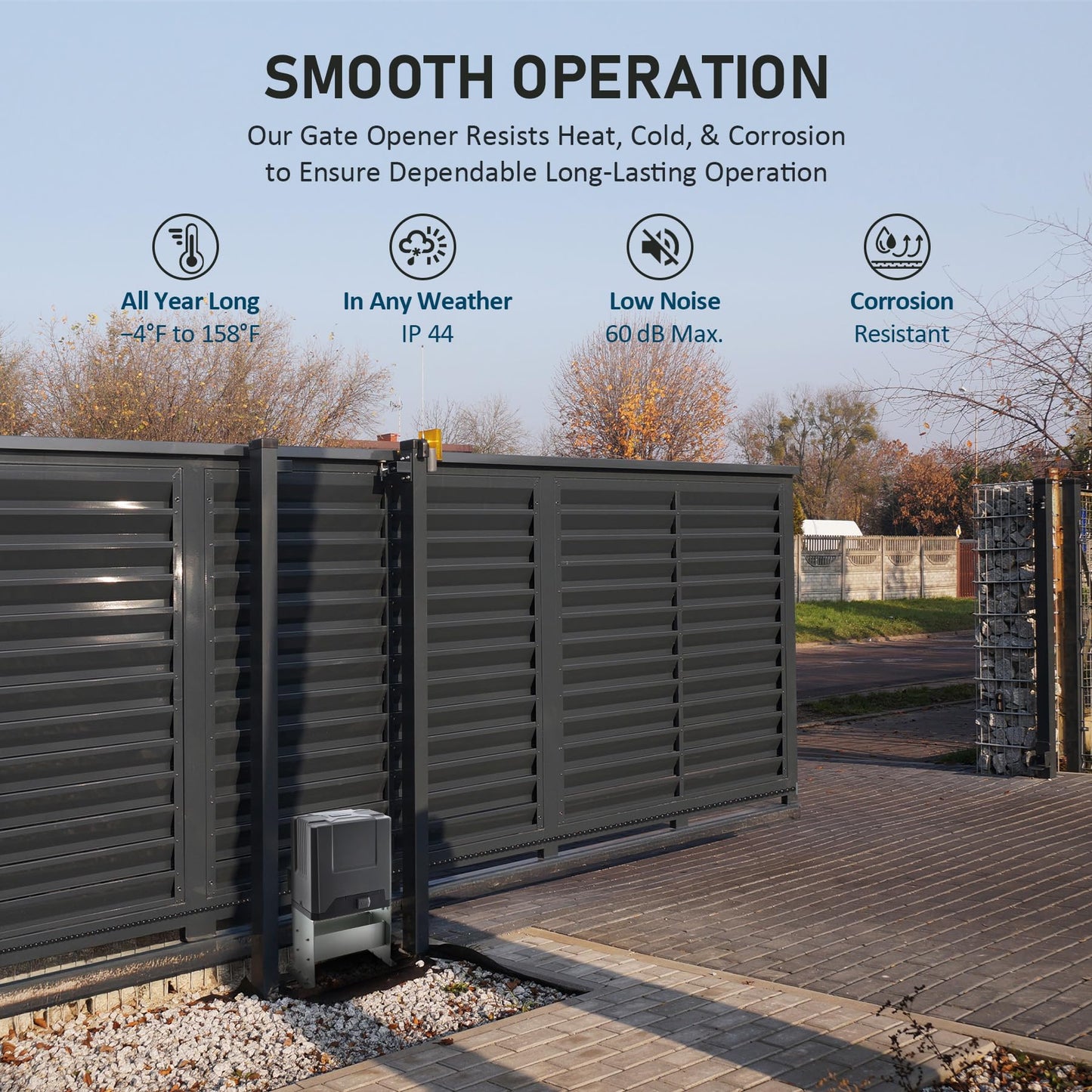 CO-Z CG5500 Automatic 5500 lb Sliding Gate Opener with 2 Remote Controls, Electric Rolling Driveway Fence Slide Gate Motor, Gate Operator Hardware Security System Kit for Sliding Gate Up to 40 Feet