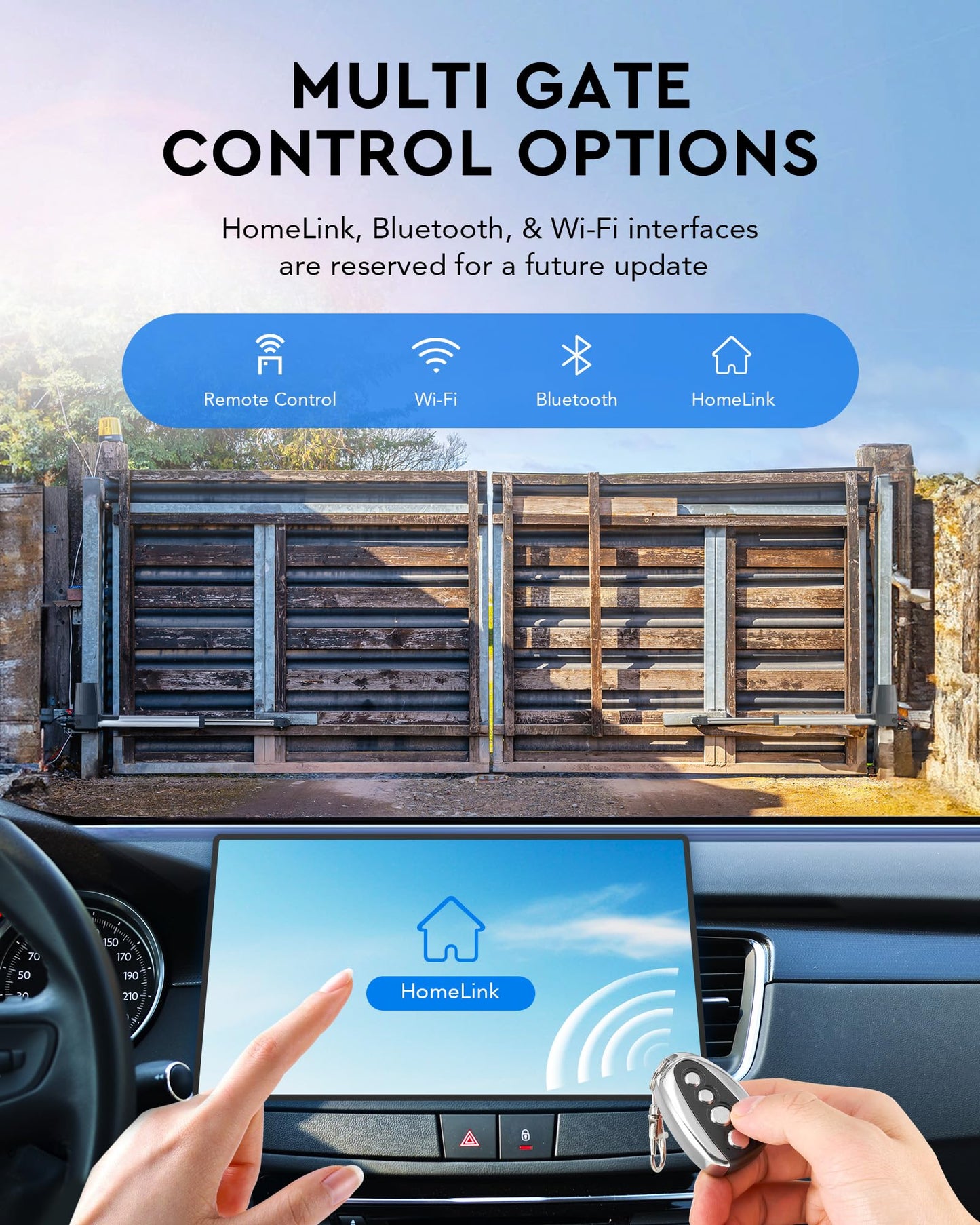 CO-Z Automatic Gate Opener Kit, Dual Swing Gate Openers for Doors up to 1300lb 20ft, Electric Driveway Gate Openers with Indoor Keypad & Remote Complete Kit Infrared Sensors