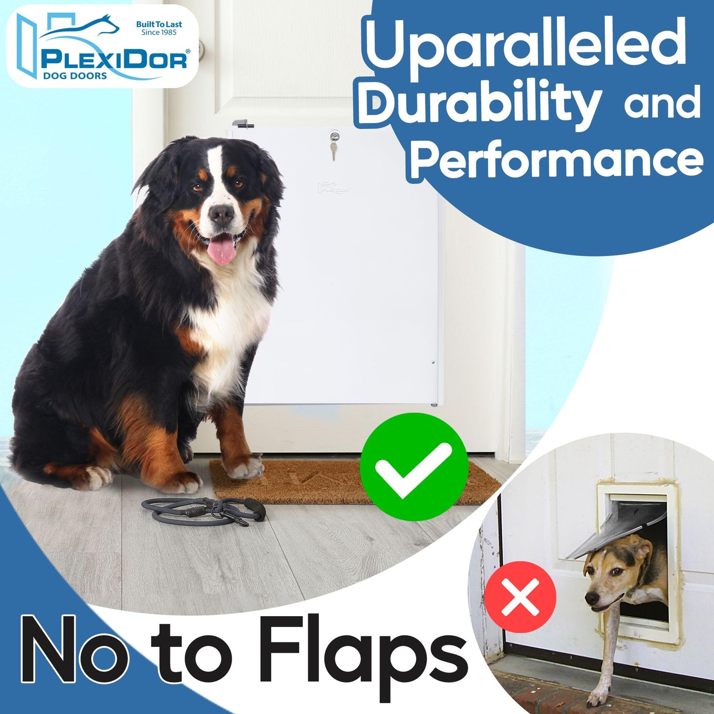 Plexidor Performance Pet Door Sliding Track - Easy to Install Sliding Door Track with Flip Lock - Built to Last (White, Large Plus)