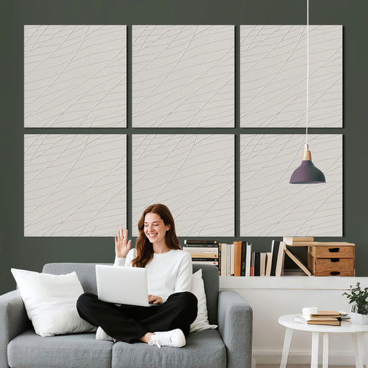 Acoustic Panels Sound Absorbing, 23.6×23.6 Inch 6-Pack, Acoustic Wall Panels for Medium to Large Rooms, Decorative Sound Treatment for Echo Reduction in Home Offices, Bedrooms & Recording Studios
