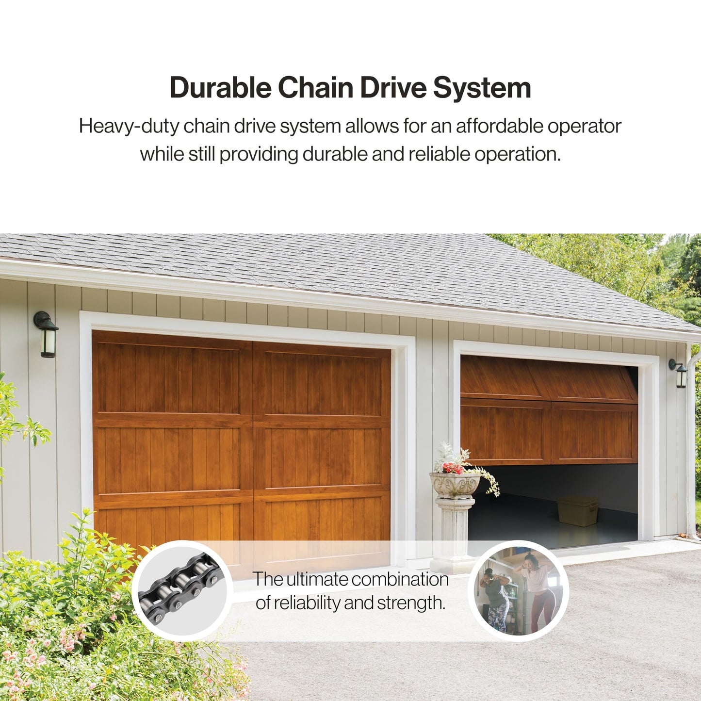 Genie Smart Garage Door Opener with WiFi - Chain Drive with LED Lighting - Works with Alexa, Google Assistant, SmartThings - Includes Remote, Sensors - Model Chain Glide Connect - Black