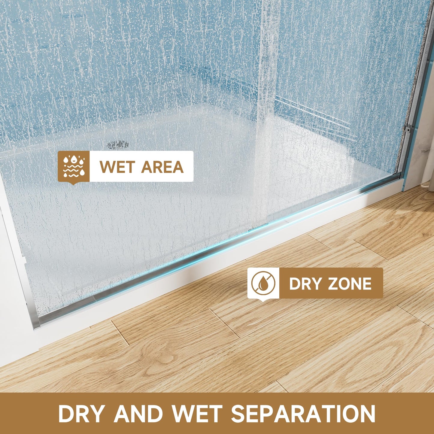 Double Sliding Glass Shower Door, 56–60 in W x 72 in H, Chrome Aluminum Frame, 1/4 in(6mm) High-Strength Tempered Glass Shower Door, for Walk-in Showers