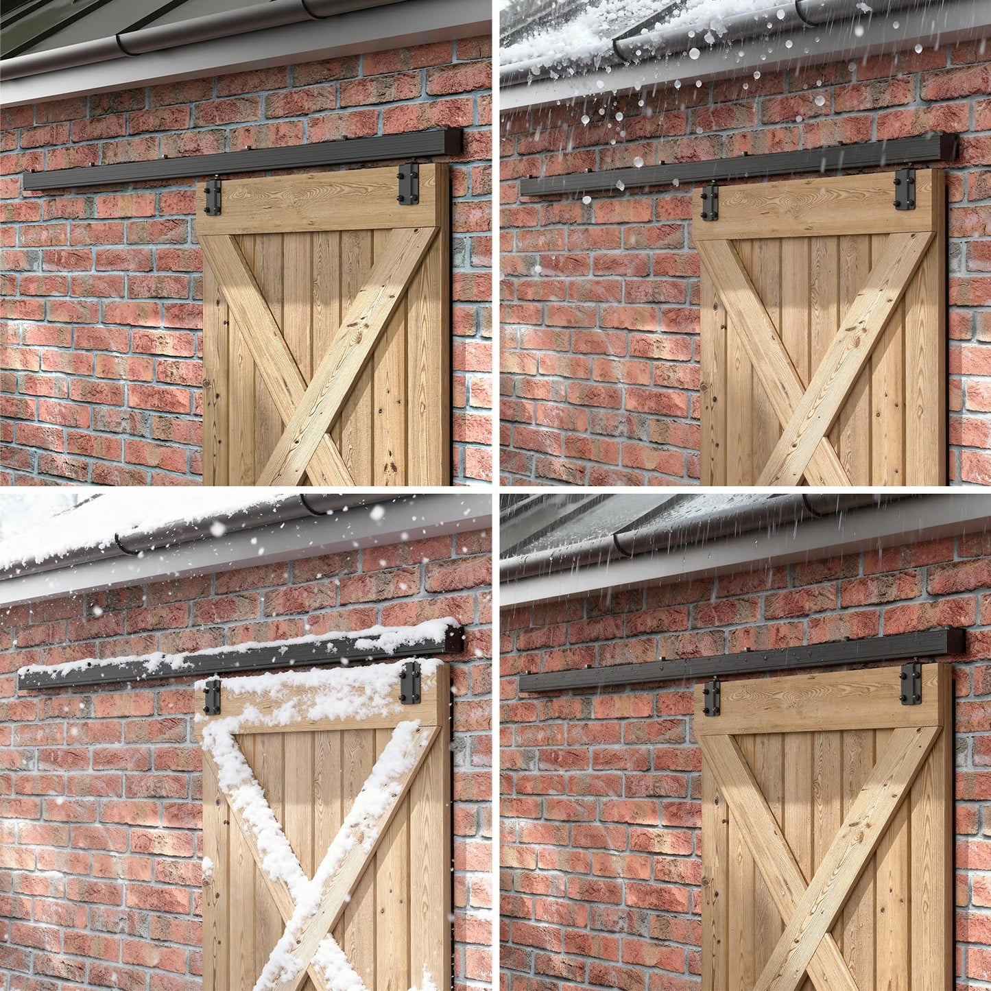 BONIKLUBA 8FT Box Rail Sliding Barn Door Hardware,Wall Mount Track Kit,Heavy Duty,Easy to Install(No Door)