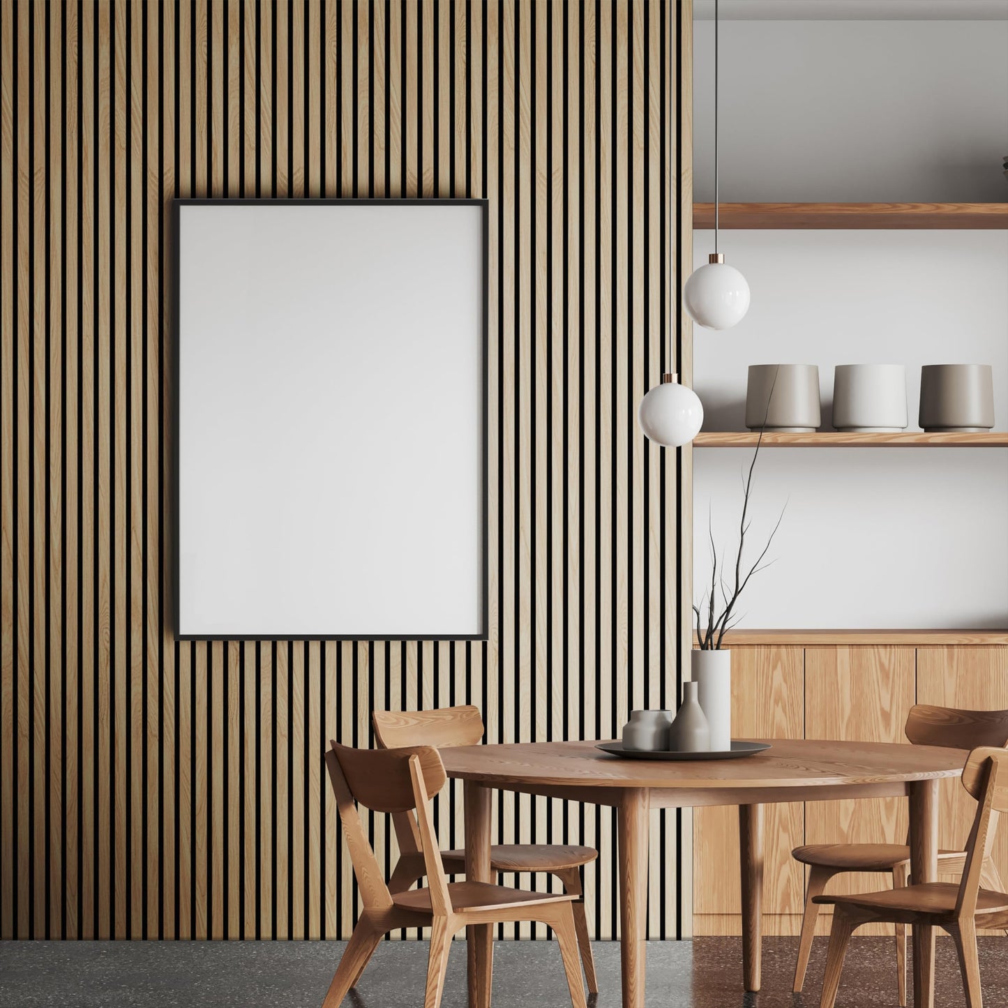 2-Pack Wood Panels for Wall - Acoustic Wood Slat Wall Panels, Soundproof Wooden Paneling for Interior Decor