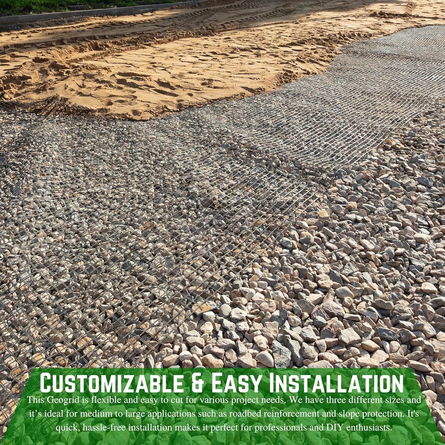 Farm Plastic Supply - Retaining Wall Geogrid Roll 6.25' x 288' - Bi-Directional Geogrid Retaining Walls Gravel Grid for Reinforcement Slope Driveway Stabilization Grids Gravel Grid Walls