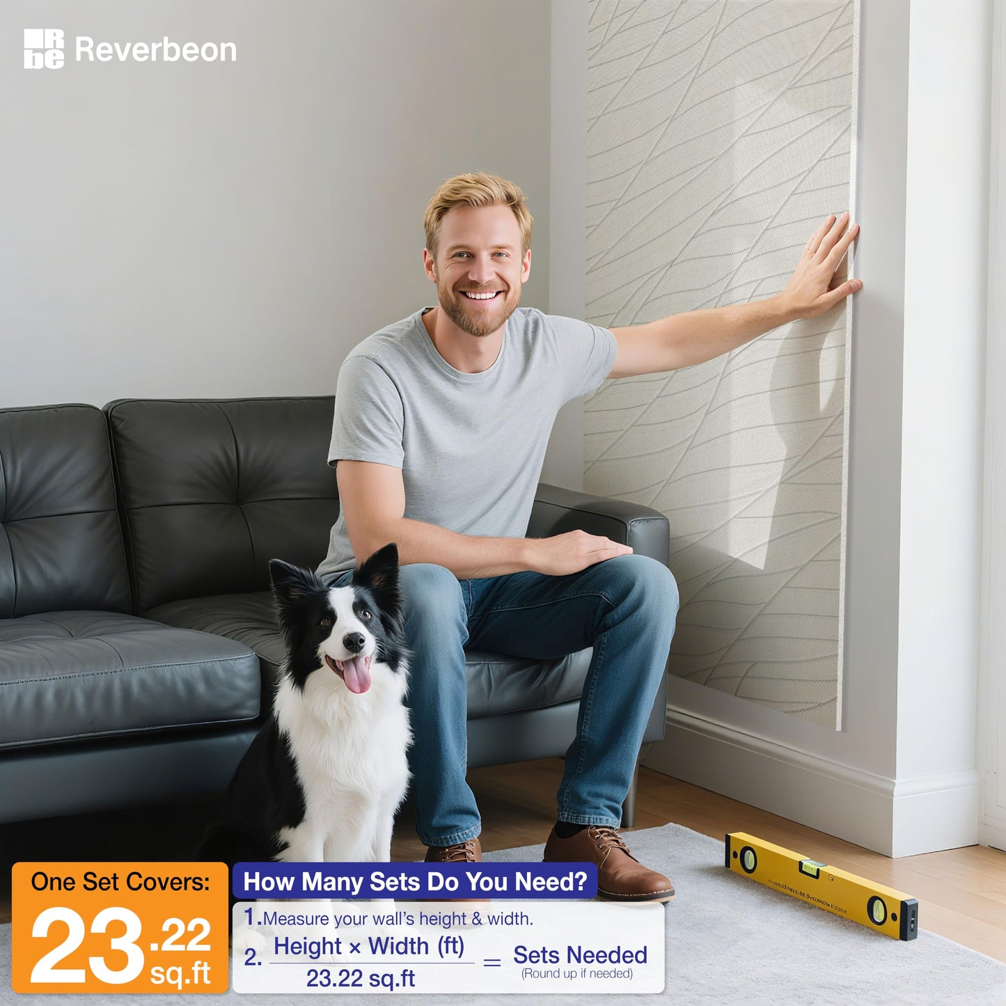 Acoustic Panels Sound Absorbing, 23.6×23.6 Inch 6-Pack, Acoustic Wall Panels for Medium to Large Rooms, Decorative Sound Treatment for Echo Reduction in Home Offices, Bedrooms & Recording Studios