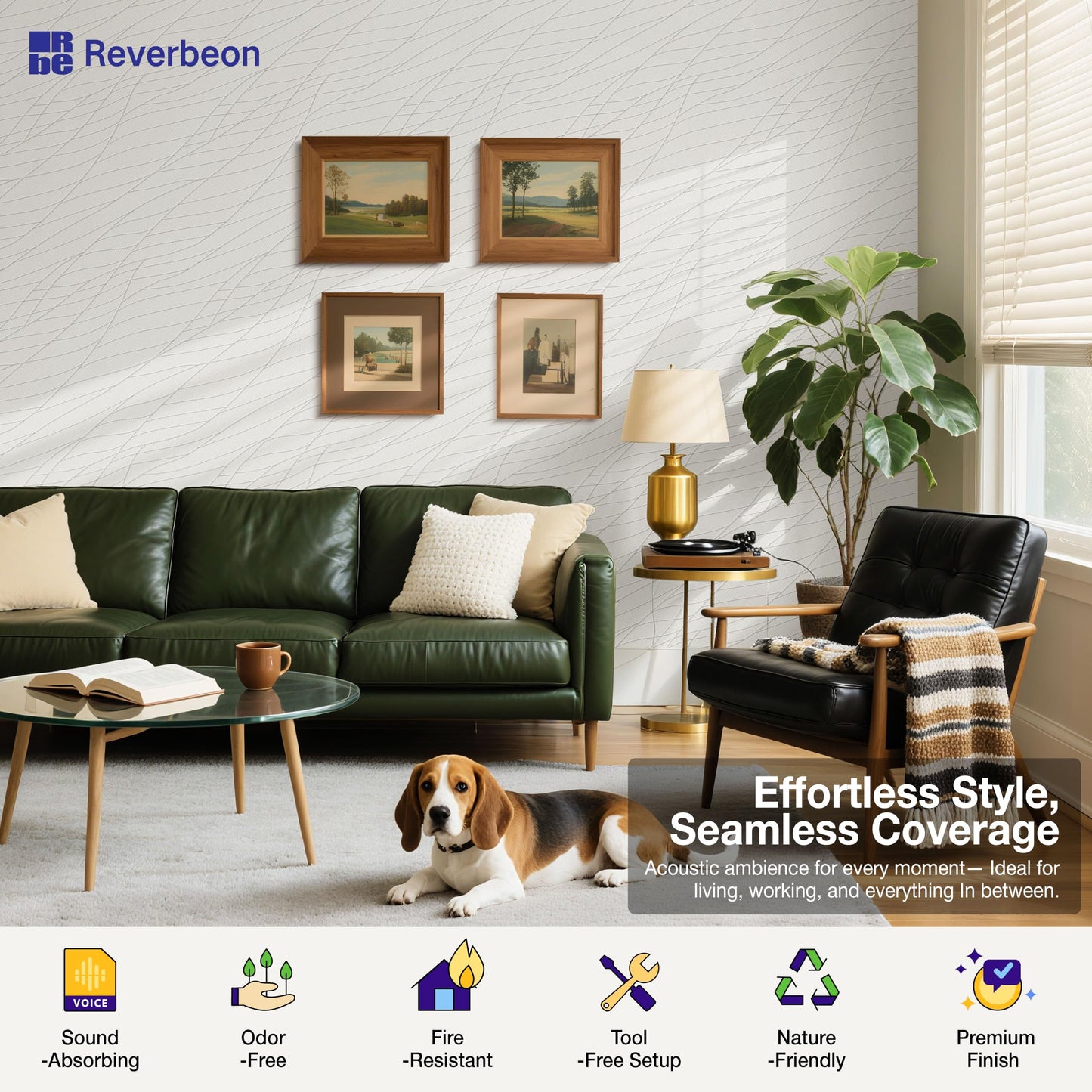 Acoustic Panels Sound Absorbing, 23.6×23.6 Inch 6-Pack, Acoustic Wall Panels for Medium to Large Rooms, Decorative Sound Treatment for Echo Reduction in Home Offices, Bedrooms & Recording Studios