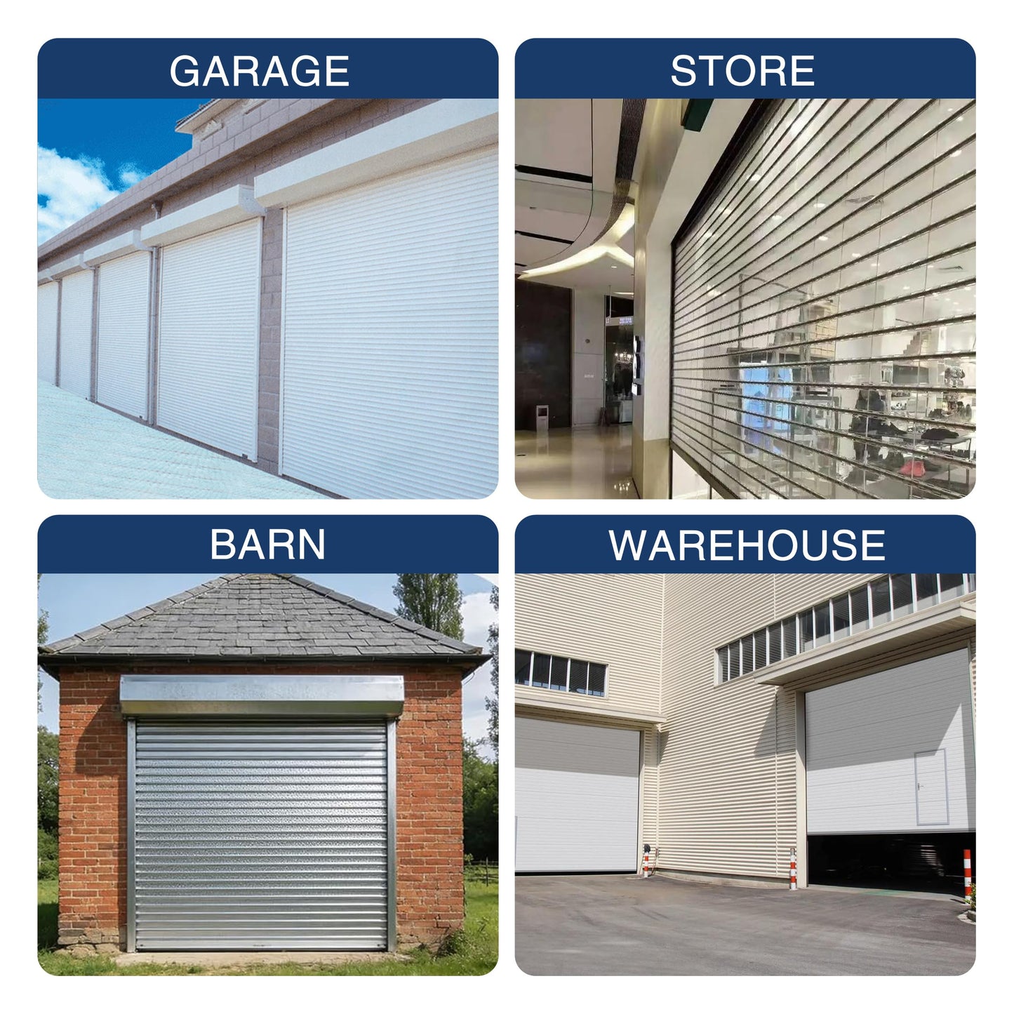 BINGOX Automatic Roll Up Garage Door Opener, 800N Quiet Roller Door Motor with 2 Remotes, Rolling Code Security, Auto Stop Safety Protection, for Residential & Commercial Roller Doors up to 14.7 ft