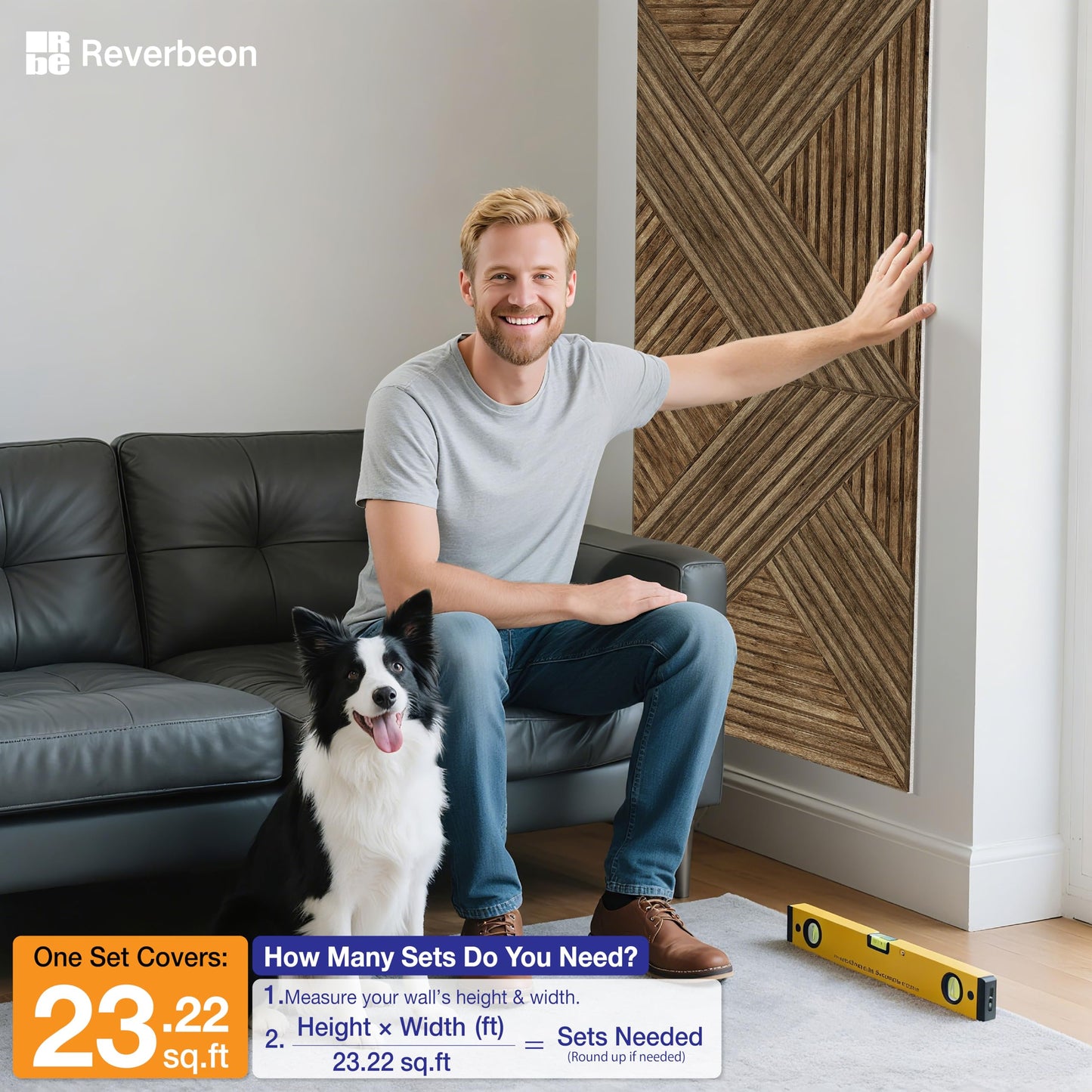 Acoustic Panels Sound Absorbing, 23.6×23.6 Inch 6 Pcs, Acoustic Wall Panels for Medium to Large Rooms, Decorative Sound Treatment for Echo Reduction in Home Offices, Bedrooms & Recording Studios