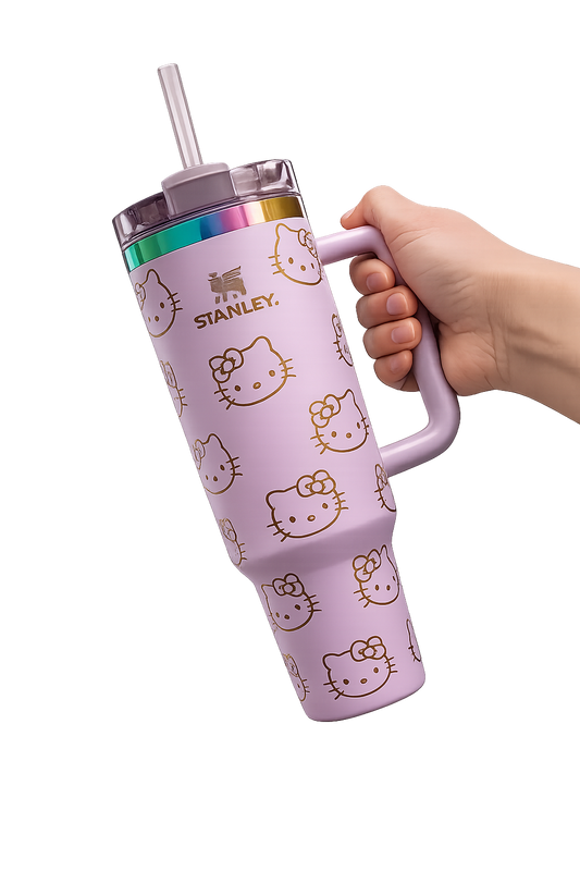 Stanley x Hello Kitty Light Lavender Purple Quencher Tumbler with Handle & Straw – 40oz